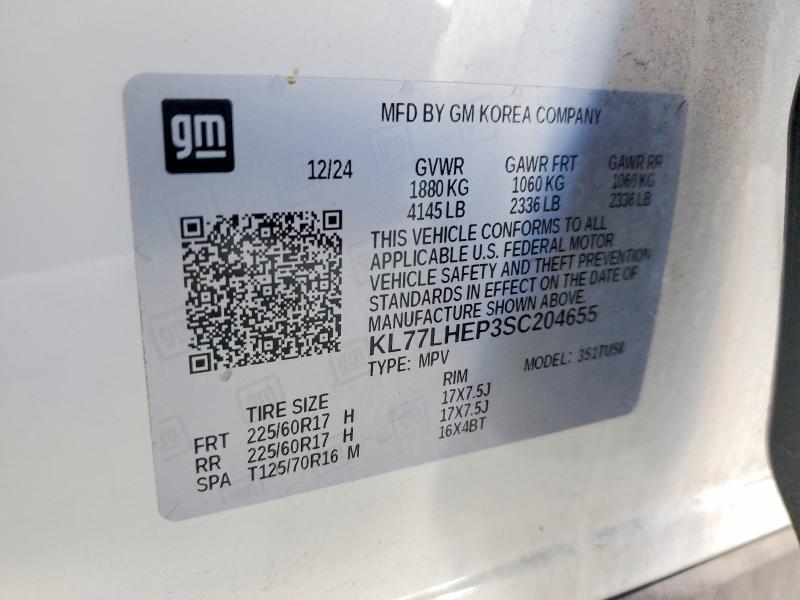 Aukcja sprzedaży 2025 Chevrolet Trax, vin: KL77LHEP3SC204655, numer aukcji: 54439156