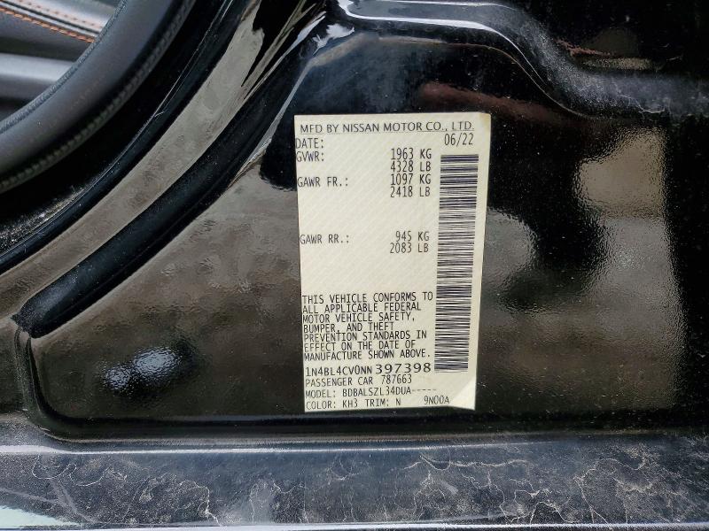 Продажа на аукционе авто 2022 Nissan Altima, vin: 1N4BL4CV0NN397398, номер лота: 51818206
