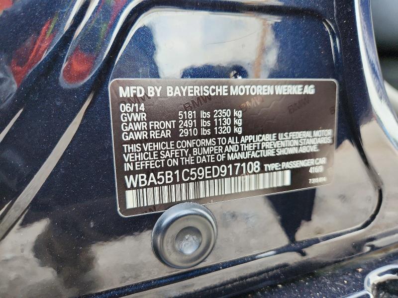 2014 Bmw 535 მანქანა იყიდება აუქციონზე, vin: WBA5B1C59ED917108, აუქციონის ნომერი: 54848896