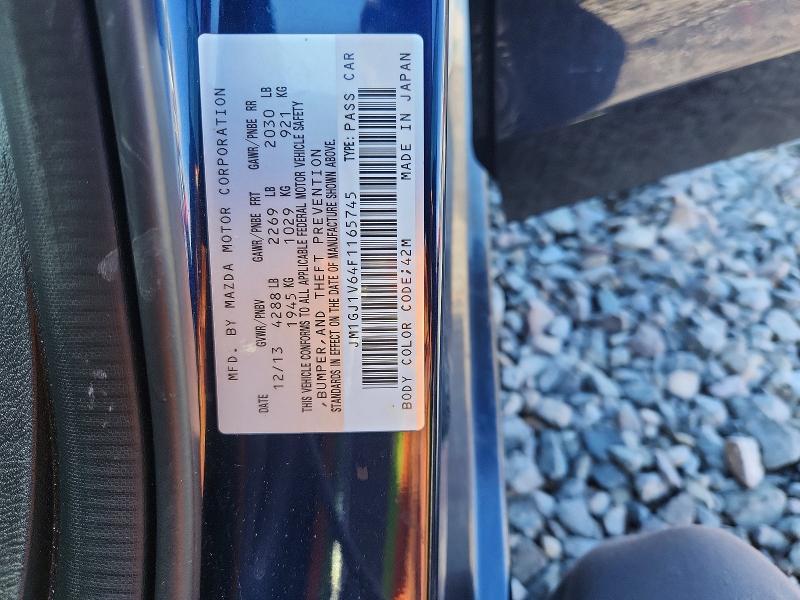 2015 Mazda 6 მანქანა იყიდება აუქციონზე, vin: JM1GJ1V64F1165745, აუქციონის ნომერი: 52828776
