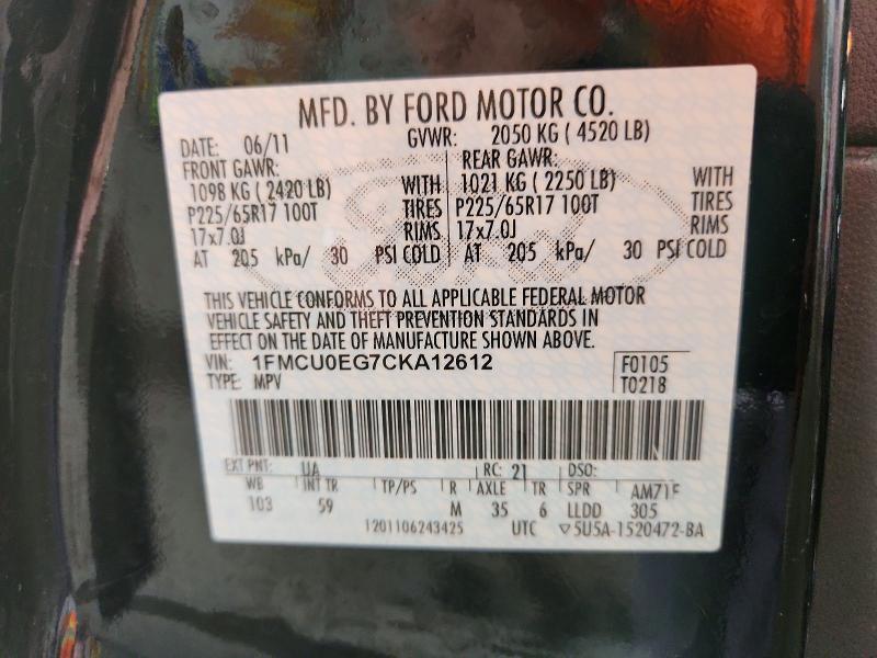Aukcja sprzedaży 2012 Ford Escape, vin: 1FMCU0EG7CKA12612, numer aukcji: 52900006
