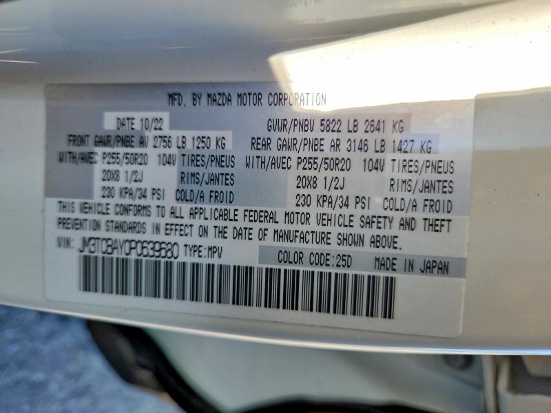 Продаж на аукціоні авто 2023 Mazda Cx-9, vin: JM3TCBAY0P0639680, номер лоту: 52402816