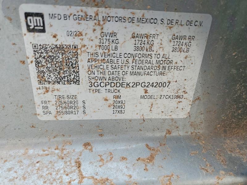 Продажа на аукционе авто 2023 Chevrolet Silverado, vin: 3GCPDDEK2PG242007, номер лота: 52324576