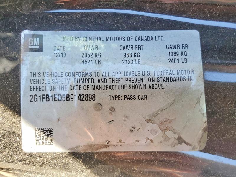 2011 Chevrolet Camaro მანქანა იყიდება აუქციონზე, vin: 2G1FB1ED5B9142898, აუქციონის ნომერი: 53439706