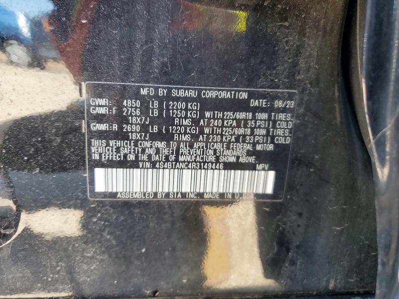 Продажа на аукционе авто 2024 Subaru Outback, vin: 4S4BTANC4R3149446, номер лота: 54964286