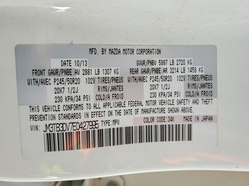 Продаж на аукціоні авто 2014 Mazda Cx-9, vin: JM3TB3DV7E0427995, номер лоту: 54304506