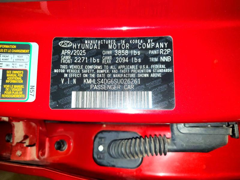 Продажа на аукционе авто 2025 Hyundai Elantra, vin: KMHLS4DG6SU026261, номер лота: 55200256