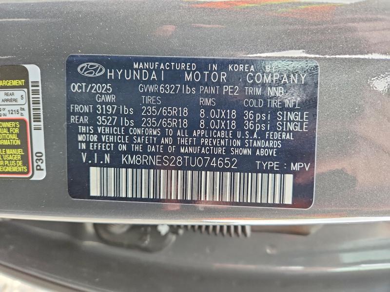 52680946 :رقم المزاد ، KM8RNES28TU074652 vin ، 2026 Hyundai Palisade مزاد بيع