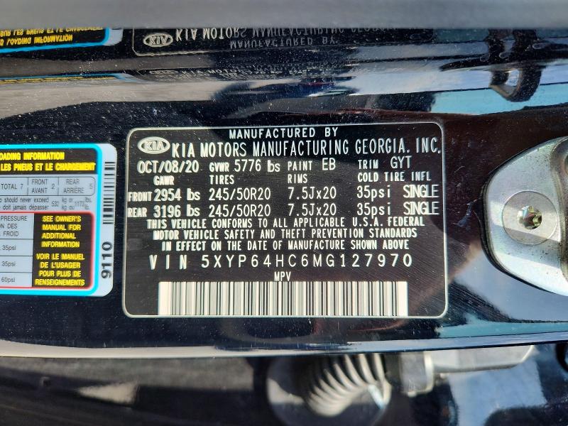 53769516 :رقم المزاد ، 5XYP64HC6MG127970 vin ، 2021 Kia Telluride مزاد بيع