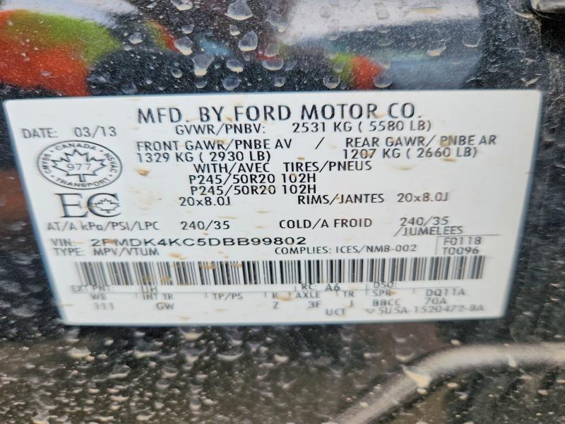 Продаж на аукціоні авто 2013 Ford Edge, vin: 2FMDK4KC5DBB99802, номер лоту: 54875536