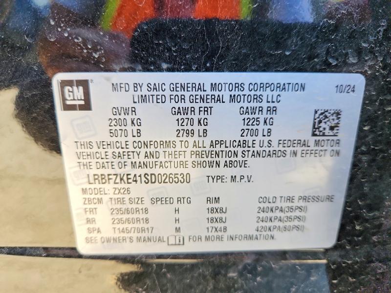 55030726 :رقم المزاد ، LRBFZKE41SD026530 vin ، 2025 Buick Envision مزاد بيع