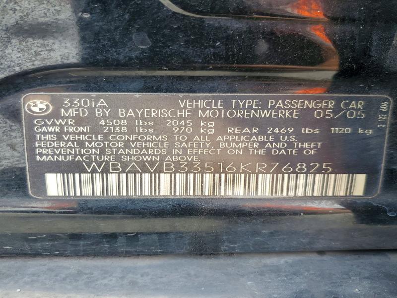 Продажа на аукционе авто 2006 Bmw 330, vin: WBAVB33516KR76825, номер лота: 54964596
