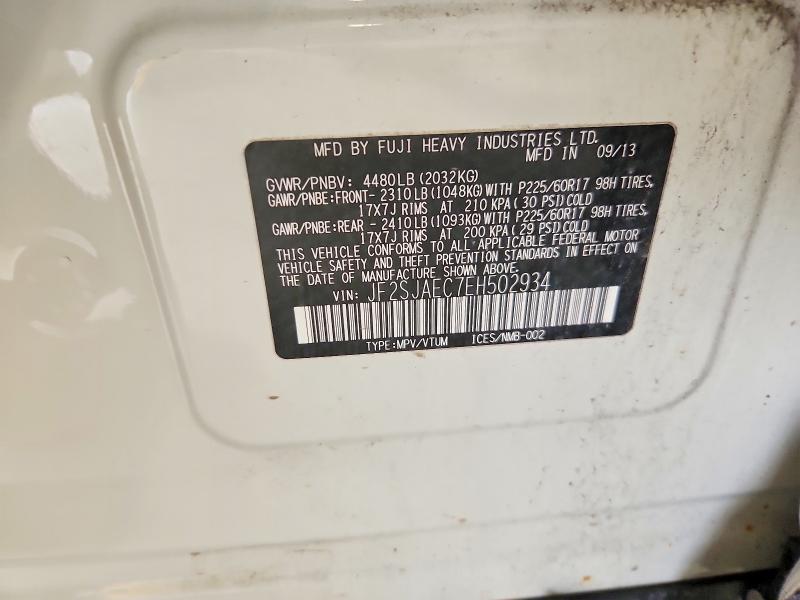Aukcja sprzedaży 2014 Subaru Forester, vin: JF2SJAEC7EH502934, numer aukcji: 54428756