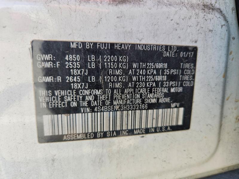 Aukcja sprzedaży 2017 Subaru Outback, vin: 4S4BSENC3H3332166, numer aukcji: 54548406