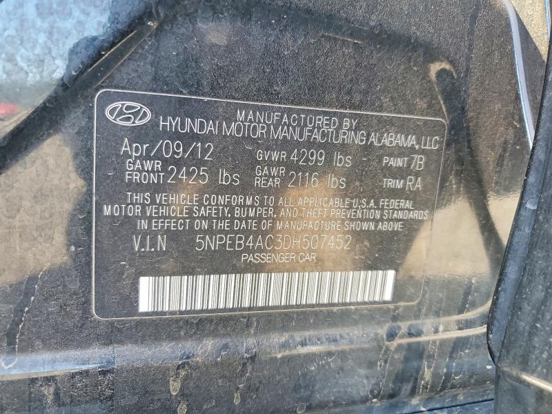 Продажа на аукционе авто 2013 Hyundai Sonata, vin: 5NPEB4AC3DH507452, номер лота: 52125706