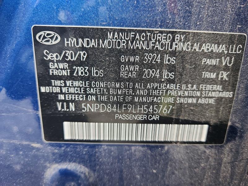 2020 Hyundai Elantra მანქანა იყიდება აუქციონზე, vin: 5NPD84LF9LH545767, აუქციონის ნომერი: 53095066