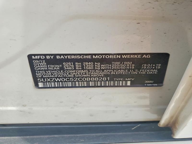 2012 Bmw X5 მანქანა იყიდება აუქციონზე, vin: 5UXZW0C52C0B88281, აუქციონის ნომერი: 54102816
