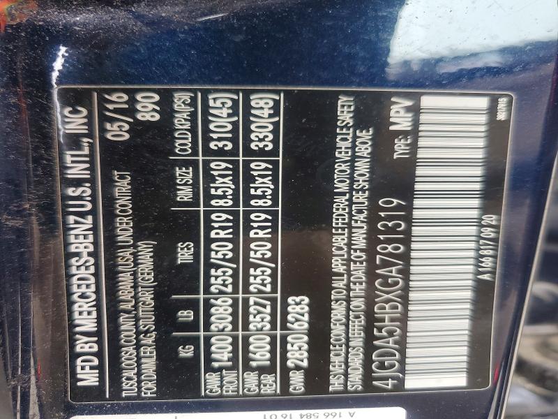 Продаж на аукціоні авто 2016 Mercedes-benz Gle, vin: 4JGDA5HBXGA781319, номер лоту: 53381886