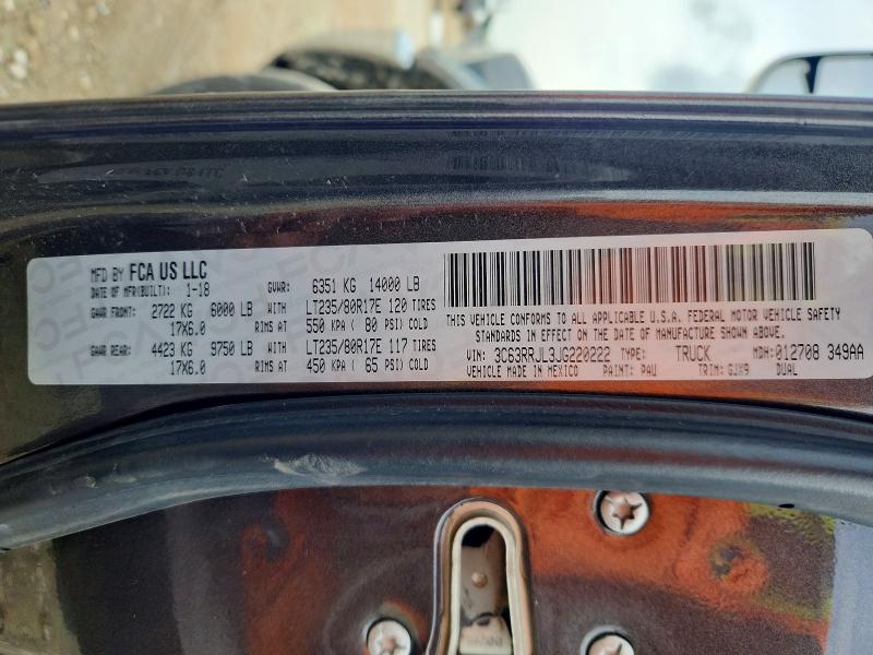 53948176 :رقم المزاد ، 3C63RRJL3JG220222 vin ، 2018 Ram 3500 مزاد بيع