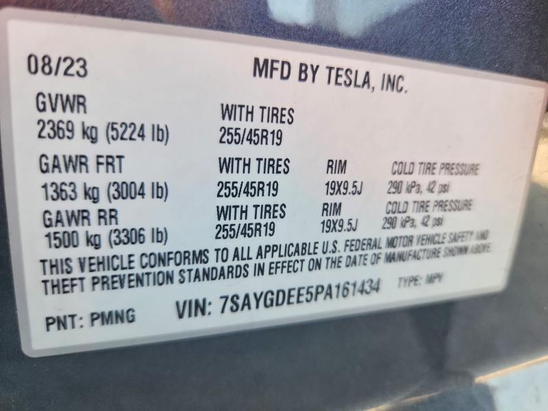 2023 Tesla Model Y მანქანა იყიდება აუქციონზე, vin: 7SAYGDEE5PA161434, აუქციონის ნომერი: 53029566