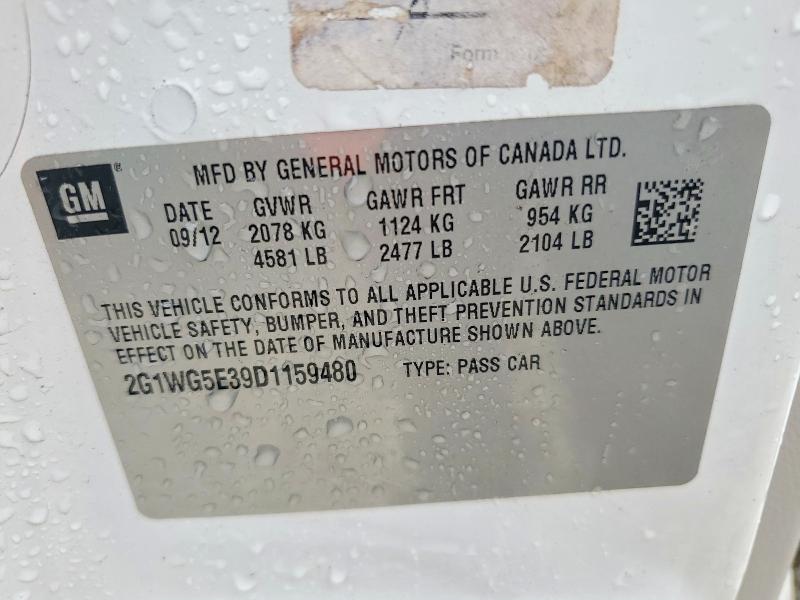 54898206 :رقم المزاد ، 2G1WG5E39D1159480 vin ، 2013 Chevrolet Impala مزاد بيع