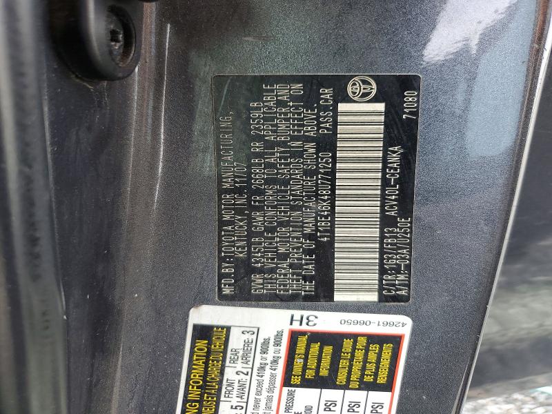 Aukcja sprzedaży 2008 Toyota Camry, vin: 4T1BE46K48U771250, numer aukcji: 51199986