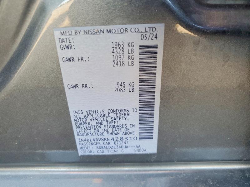 Aukcja sprzedaży 2024 Nissan Altima, vin: 1N4BL4BV8RN428310, numer aukcji: 53396586