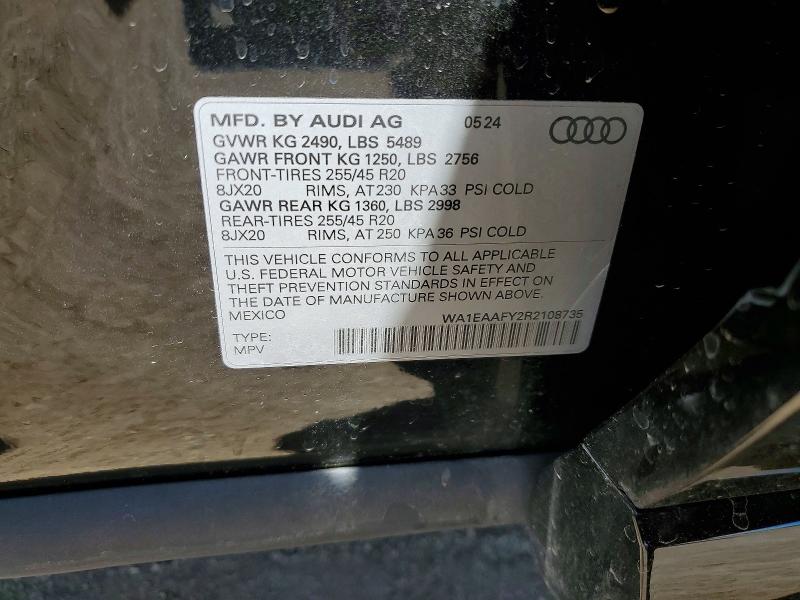 Aukcja sprzedaży 2024 Audi Q5, vin: WA1EAAFY2R2108735, numer aukcji: 53388886