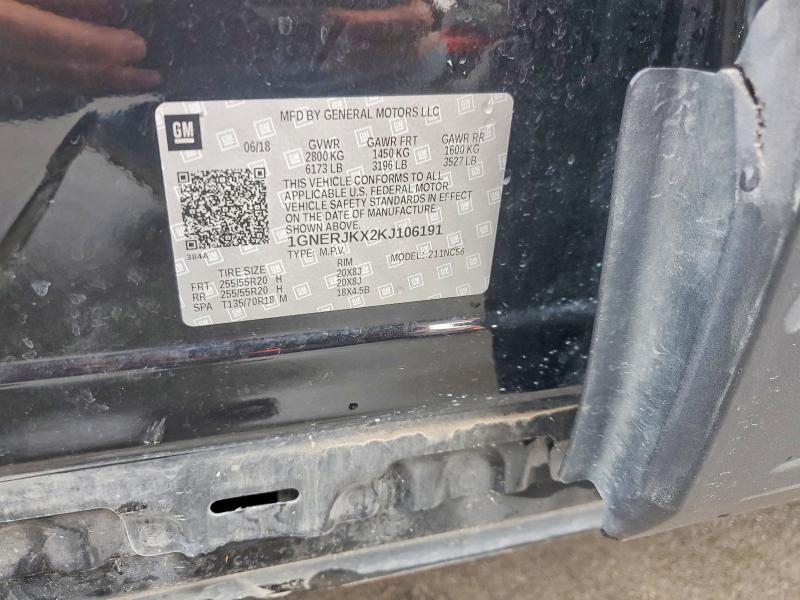 Aukcja sprzedaży 2019 Chevrolet Traverse, vin: 1GNERJKX2KJ106191, numer aukcji: 52996326