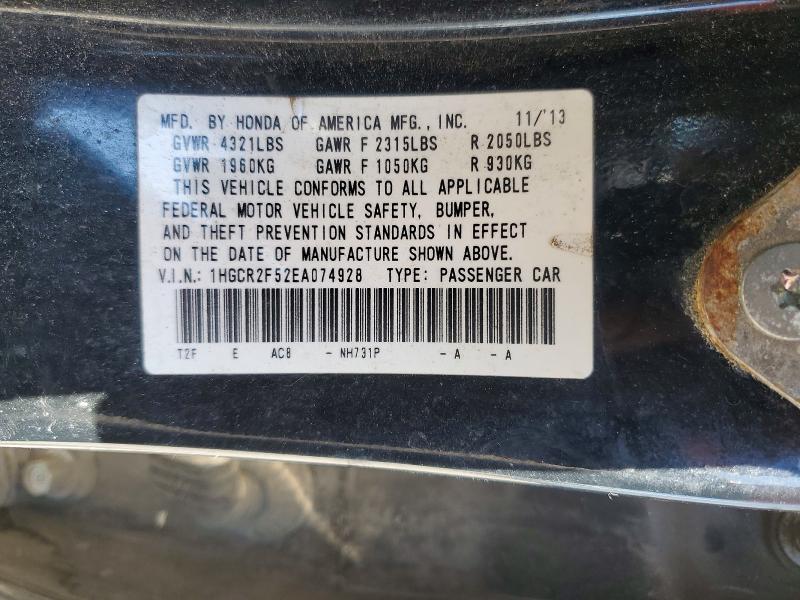 Aukcja sprzedaży 2014 Honda Accord, vin: 1HGCR2F52EA074928, numer aukcji: 52300366