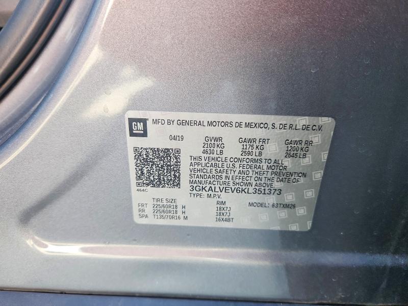53552206 :رقم المزاد ، 3GKALVEV6KL351373 vin ، 2019 Gmc Terrain مزاد بيع