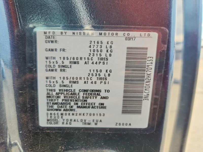 Aukcja sprzedaży 2017 Nissan Nv200, vin: 3N6CM0KN2HK709153, numer aukcji: 55525076