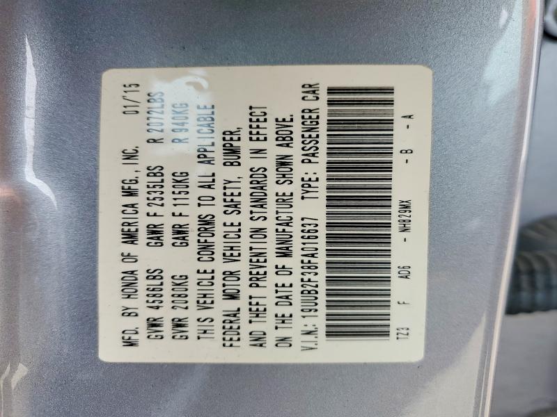 Aukcja sprzedaży 2015 Acura Tlx, vin: 19UUB2F38FA016637, numer aukcji: 52715386