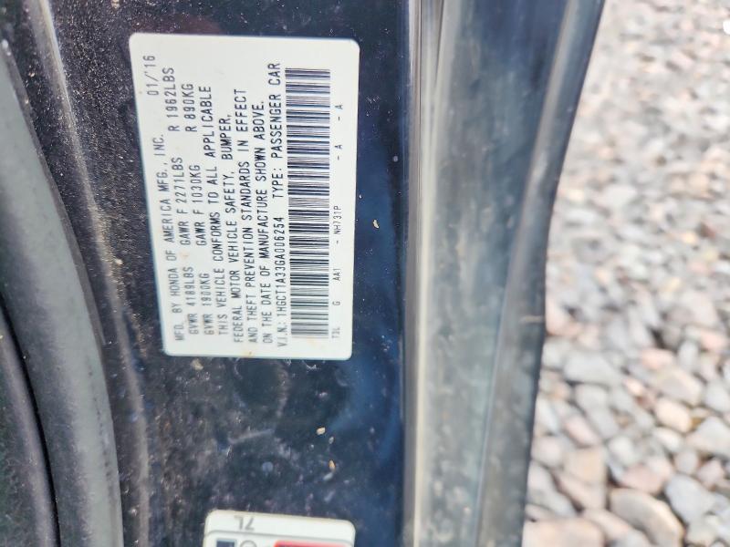 53110846 :رقم المزاد ، 1HGCT1A33GA006254 vin ، 2016 Honda Accord مزاد بيع