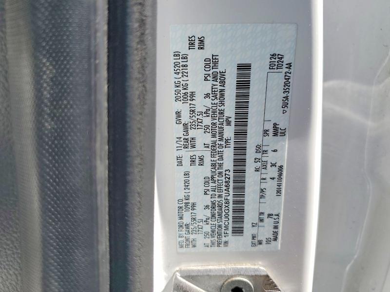 53660846 :رقم المزاد ، 1FMCU0GX8FUA68273 vin ، 2015 Ford Escape مزاد بيع