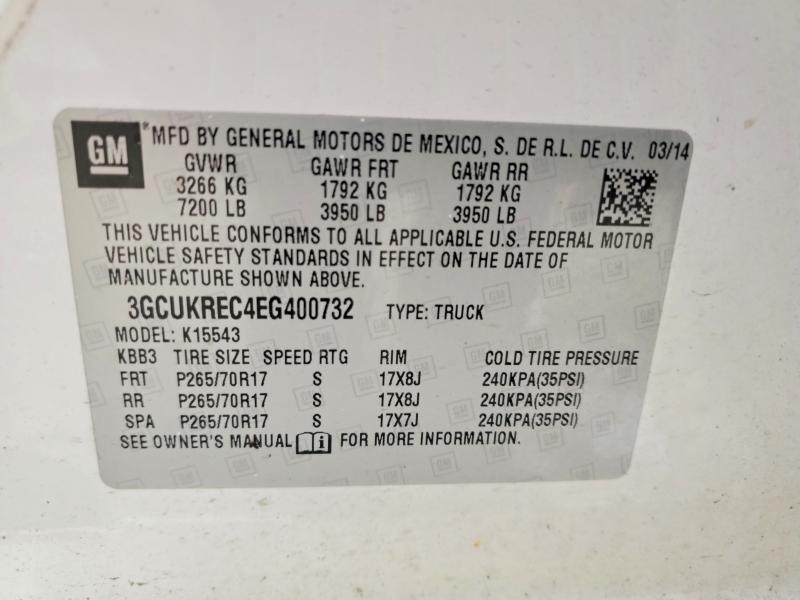 2014 Chevrolet Silverado მანქანა იყიდება აუქციონზე, vin: 3GCUKREC4EG400732, აუქციონის ნომერი: 52240936