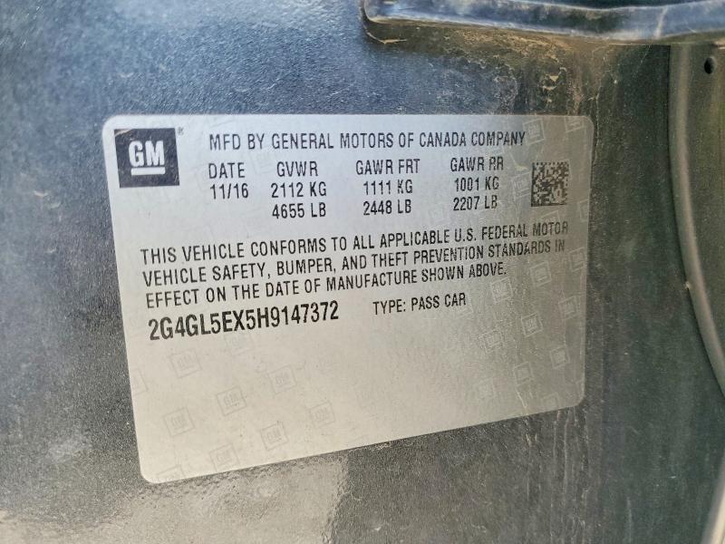 Aukcja sprzedaży 2017 Buick Regal, vin: 2G4GL5EX5H9147372, numer aukcji: 51921086