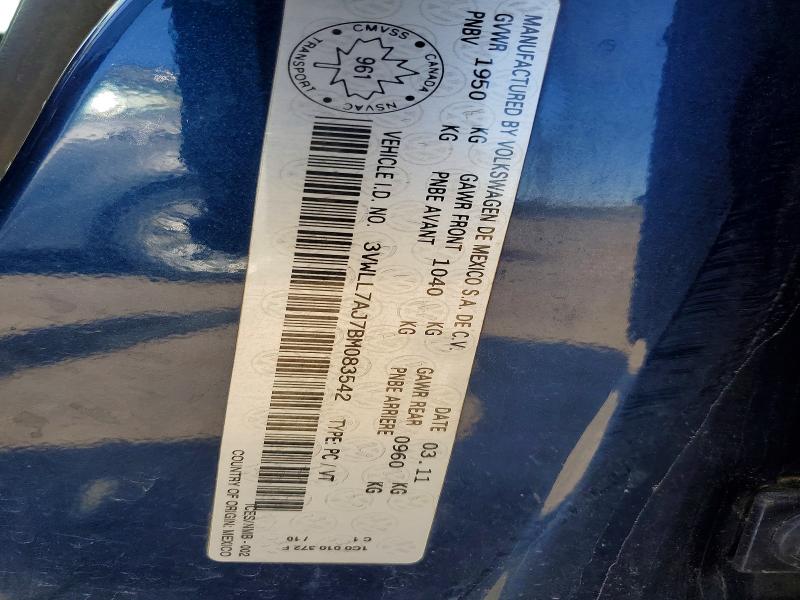 Продаж на аукціоні авто 2011 Volkswagen Jetta, vin: 3VWLL7AJ7BM083542, номер лоту: 51901516