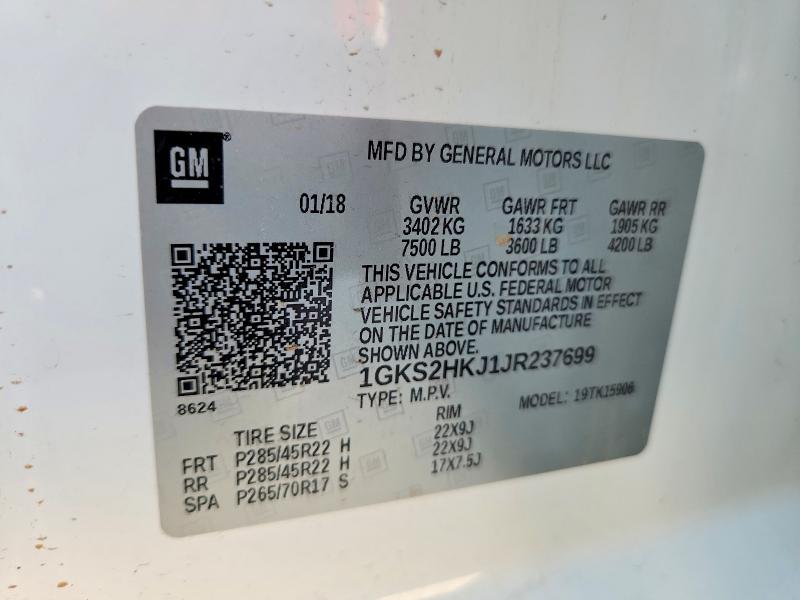 Продаж на аукціоні авто 2018 Gmc Yukon Xl, vin: 1GKS2HKJ1JR237699, номер лоту: 53122596