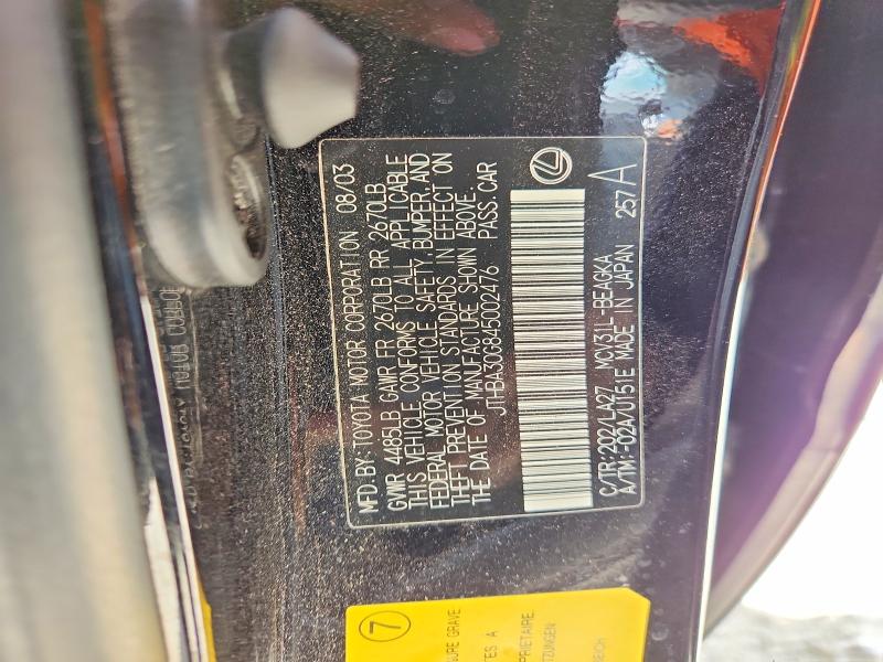 54503076 :رقم المزاد ، JTHBA30G845002476 vin ، 2004 Lexus Es مزاد بيع