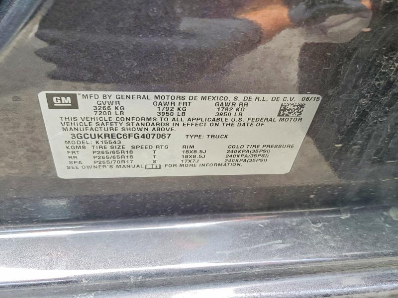 Aukcja sprzedaży 2015 Chevrolet Silverado, vin: 3GCUKREC6FG407067, numer aukcji: 54175206