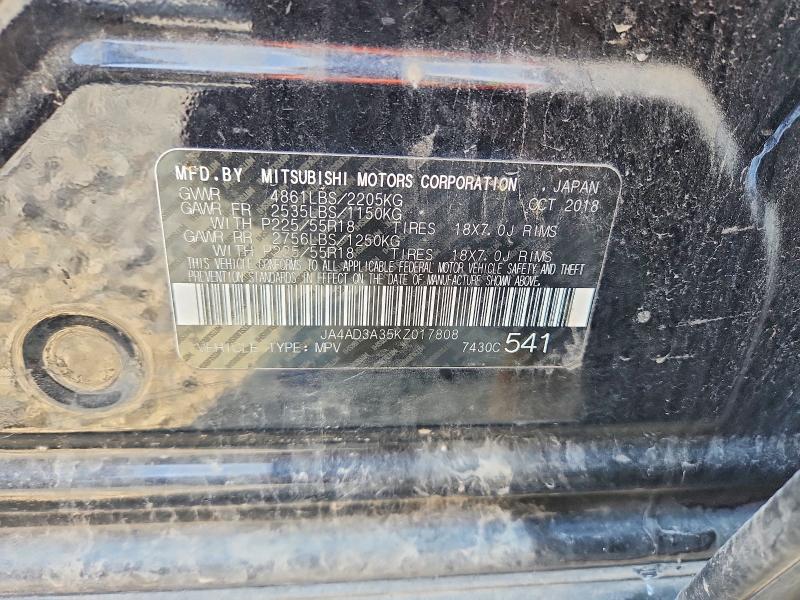 Продажа на аукционе авто 2019 Mitsubishi Outlander, vin: JA4AD3A35KZ017808, номер лота: 53839986