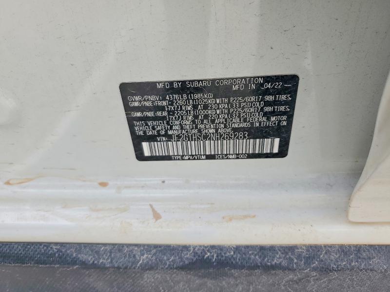 Aukcja sprzedaży 2022 Subaru Crosstrek, vin: JF2GTHSC2NH269283, numer aukcji: 52471236