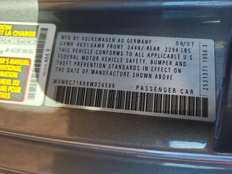 Продаж на аукціоні авто 2008 Volkswagen R32, vin: WVWKC71K68W026586, номер лоту: 53964886