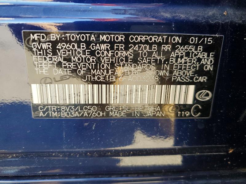 Продаж на аукціоні авто 2015 Lexus Gs, vin: JTHCE1BL6FA003238, номер лоту: 55059756