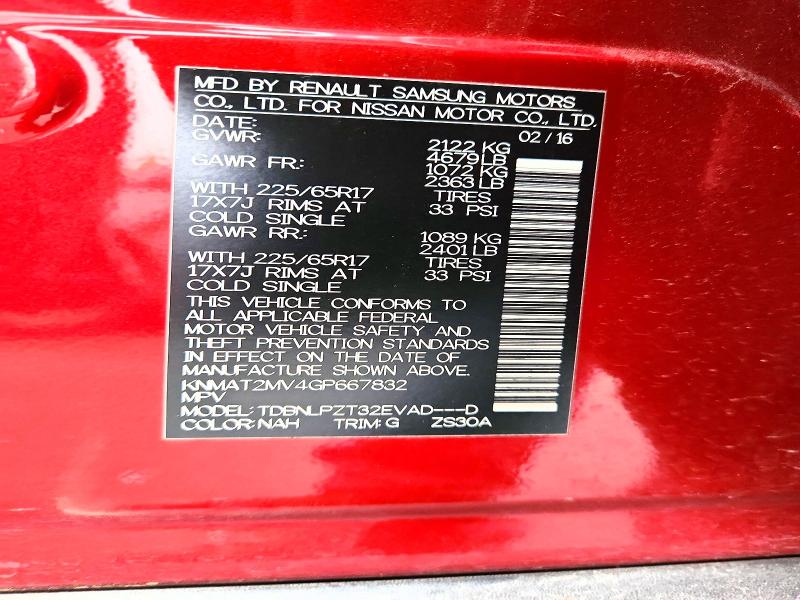 Продаж на аукціоні авто 2016 Nissan Rogue, vin: KNMAT2MV4GP667832, номер лоту: 52387556