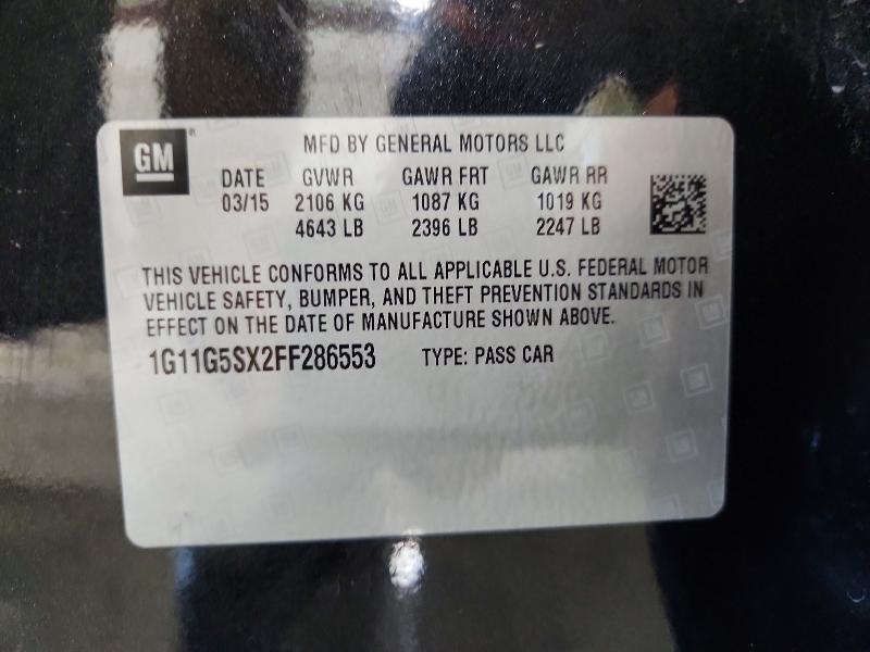 52709436 :رقم المزاد ، 1G11G5SX2FF286553 vin ، 2015 Chevrolet Malibu مزاد بيع