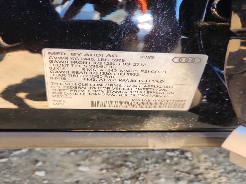 Aukcja sprzedaży 2023 Audi Q5, vin: WA1ABAFY9P2115822, numer aukcji: 53877256
