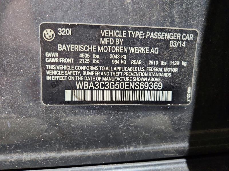 Продажа на аукционе авто 2014 Bmw 320, vin: WBA3C3G50ENS69369, номер лота: 52547036