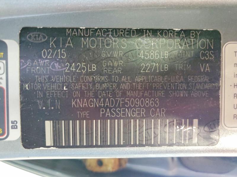 54595946 :رقم المزاد ، KNAGN4AD7F5090863 vin ، 2015 Kia Optima مزاد بيع